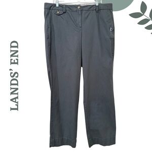 LANDS’ END Classic Dark Grey Cotton Chinos | Size 16